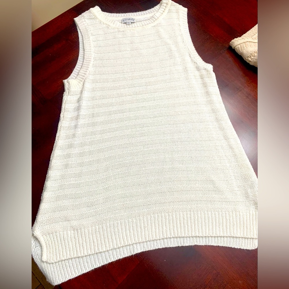 Sleeveless Cream Sweater